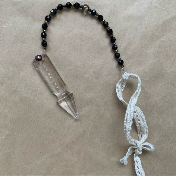 Vintage Crystal Hanging Drop w Bead Wall / Car - Picture 11 of 16